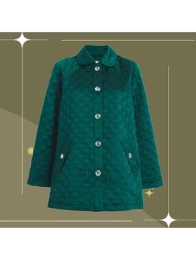 🍋✨ Hill House Home Emerald Green Quilt Coat Size S